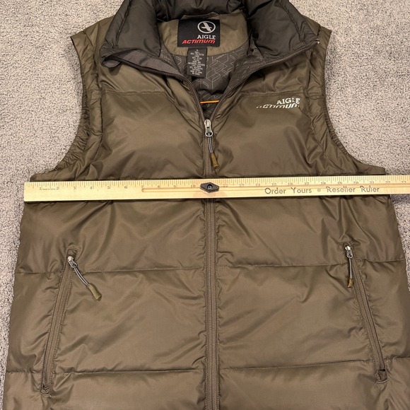 Aigle Actimum Puffer Vest Mens Large Grey Down Feather Outdoor Zip‎ Jacket - Picture 5 of 12